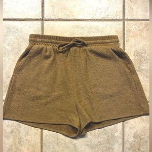 Socialite Fleece Shorts in Camel Color